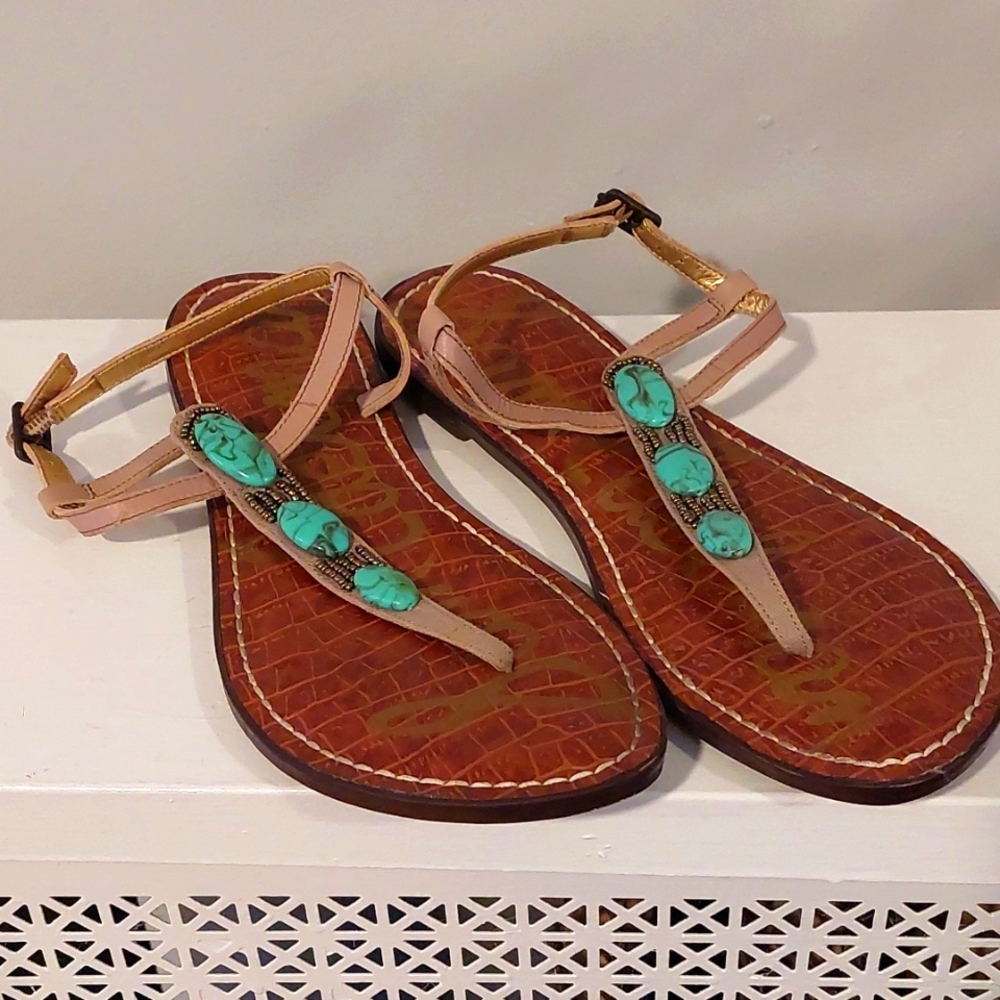 Sam Edelman Turquoise Beaded Sandals